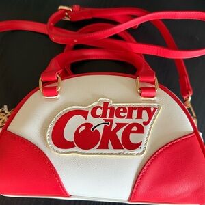 Cherry Coke Red and White Crossbody with cherry bag charm
